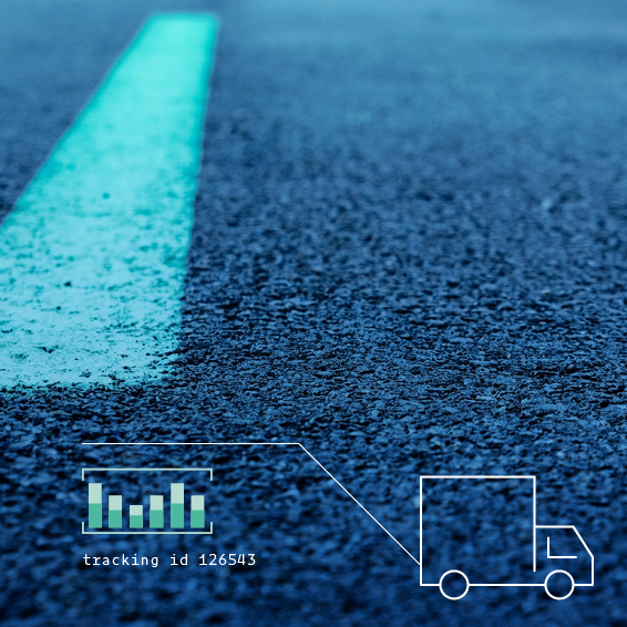 Fleet of trucks at a logistics depot tracked with Commander telematics